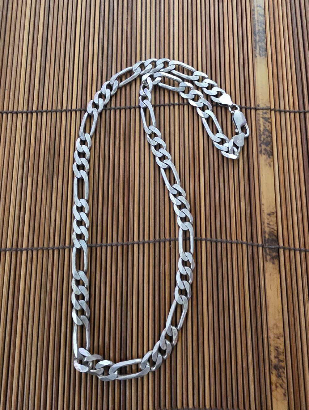 925 Silver Figaro Chain Necklace (Vintage)